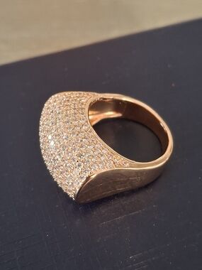 Rose Gold Pave Dome Ring - Women's Fashion Jewelry
